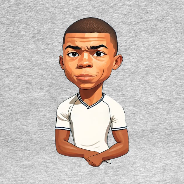 Mbappe Soccer Player Cartoon by HarlinDesign